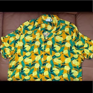 Men’s Regular Revere Shirt Lemon Print 3XL Tall